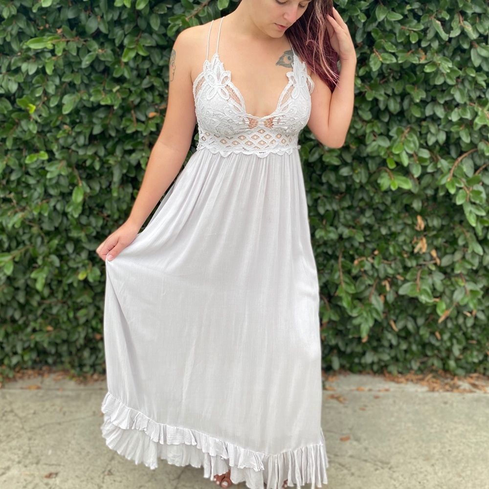 Free people Adella maxi slip quartz color size m